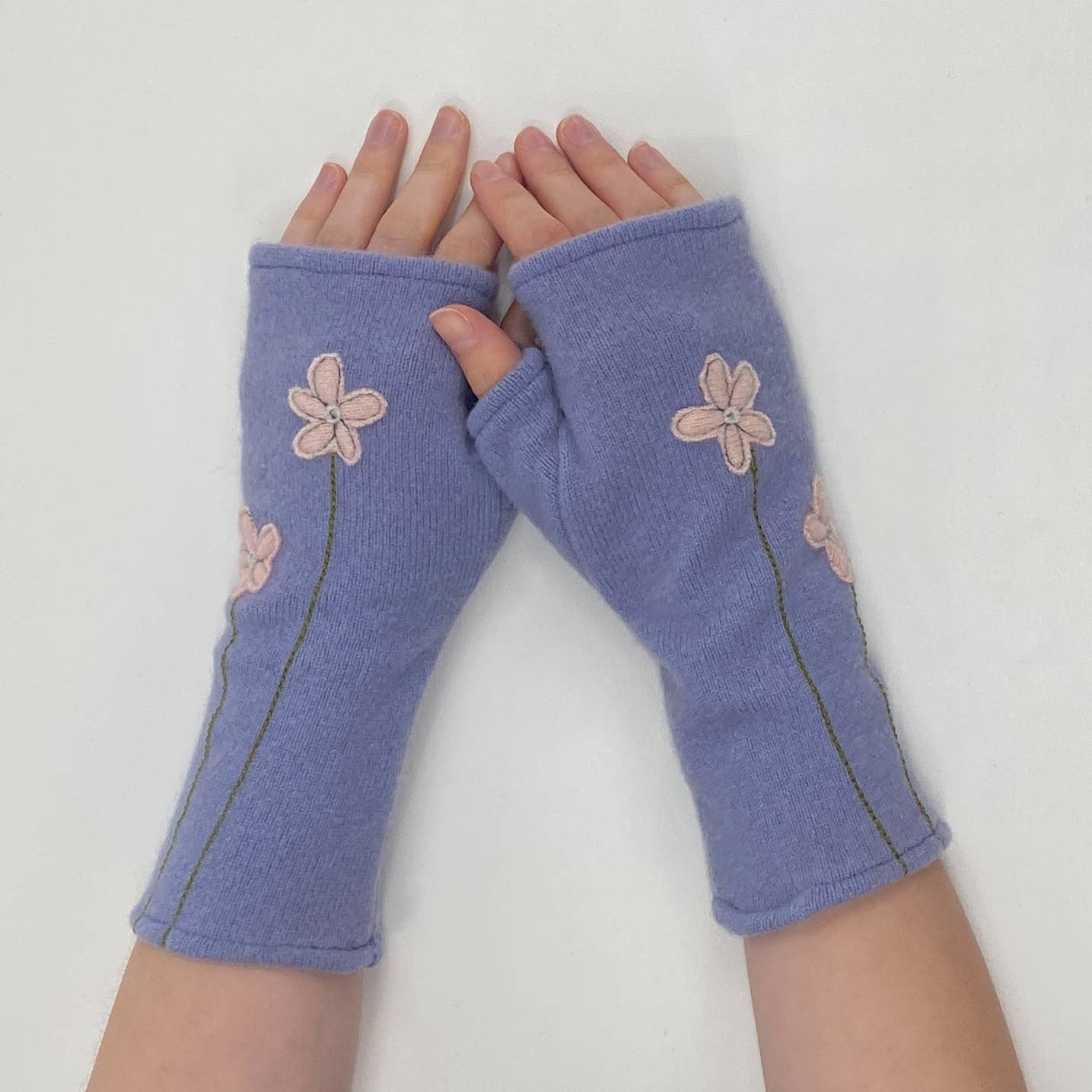 Fingerless Cashmere Gloves-Wildflower