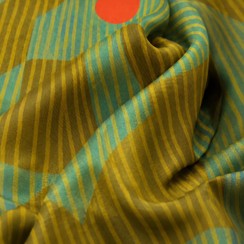 Rising Sun Geometric | Women's Silk Scarf | Square Scarf