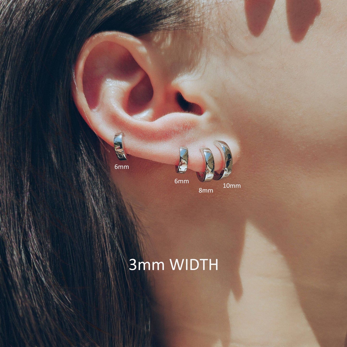 CLASSIC HUGGIE HOOP EARRINGS -E-HT1648 / E-HT1649 / E-HT1650