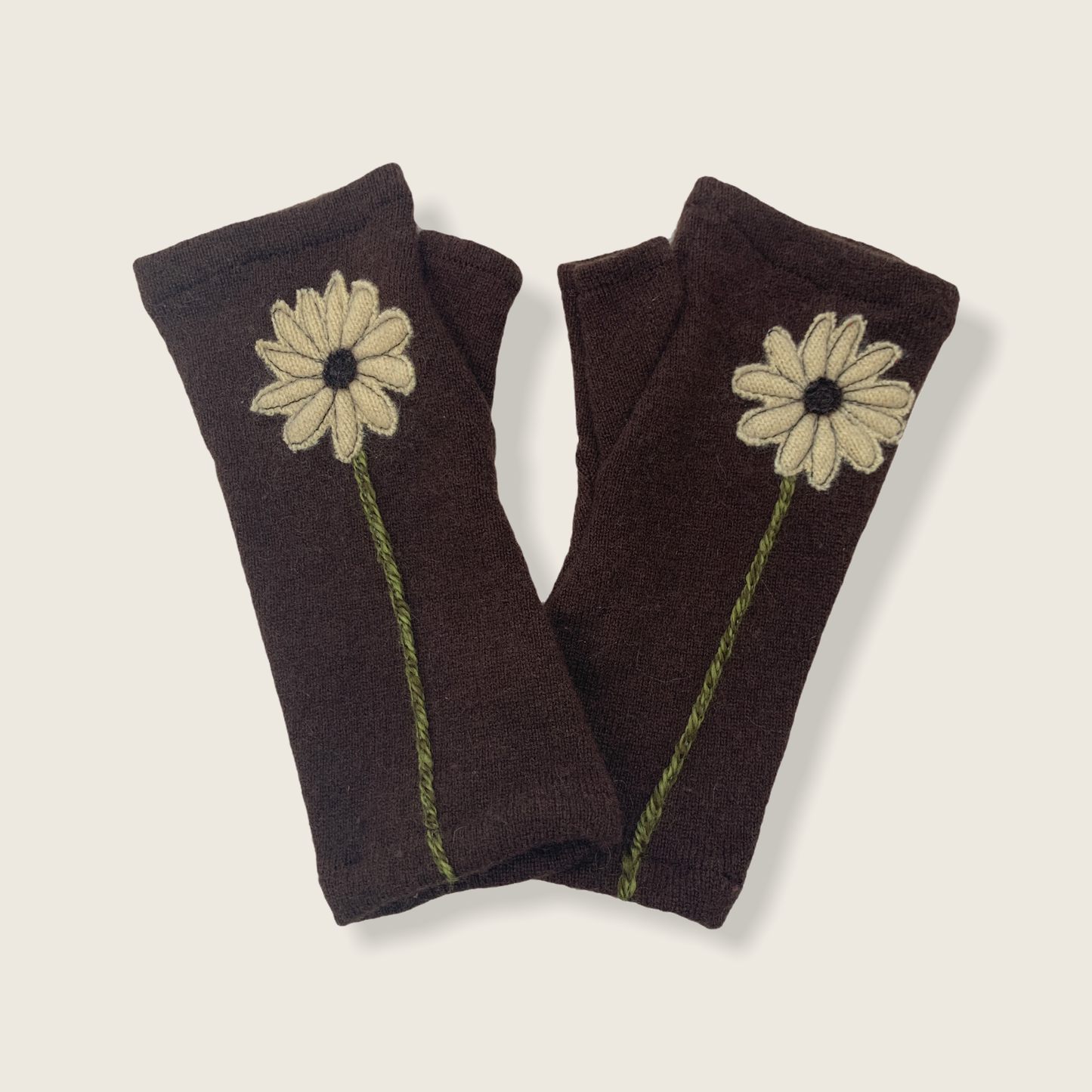 Fingerless Cashmere Gloves-Daisy