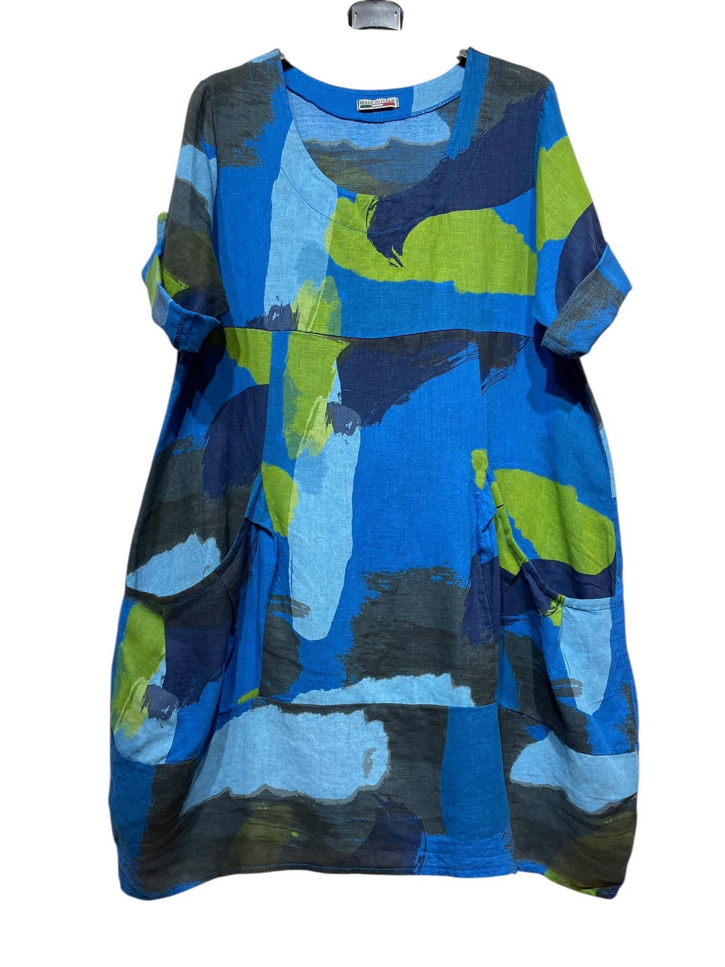 LINEN DRESS 0423 SPRING SUMMER CLOTHING ABSTRACT PATTERN