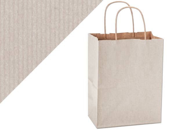 Recycled Shadow Stripe Kraft Paper Retail Shopping Bags