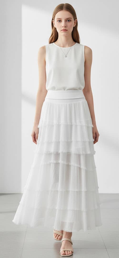 Silk Ruffle Skirt