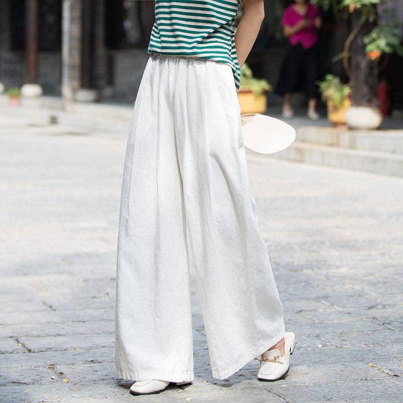 Solid Color Loose Wide Leg Pants