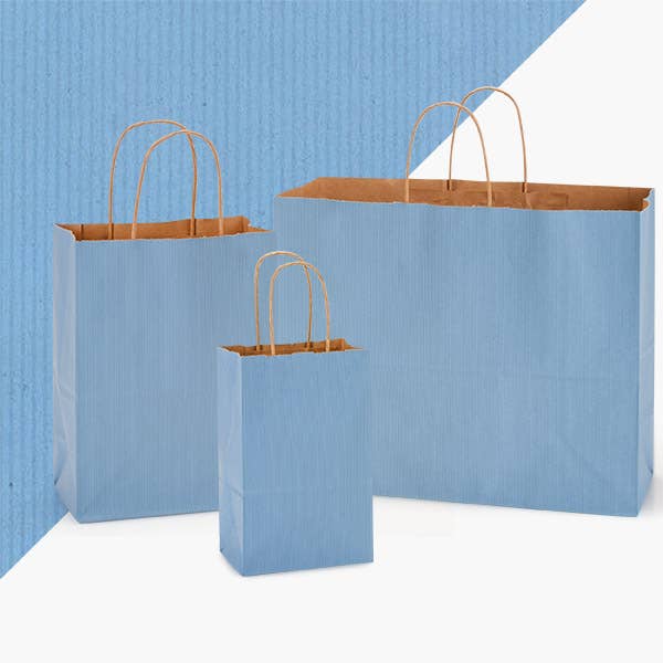 Recycled Shadow Stripe Kraft Paper Retail Shopping Bags