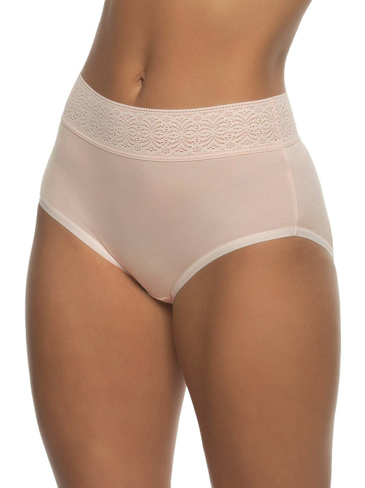 Serene Modal & Lace Brief - Peach Blush