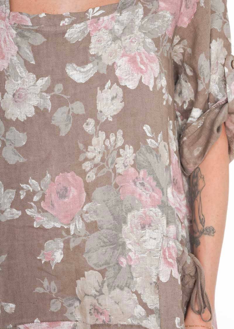 7697 LINEN DRESS, FLORAL SPRING SUMMER CLOTHING