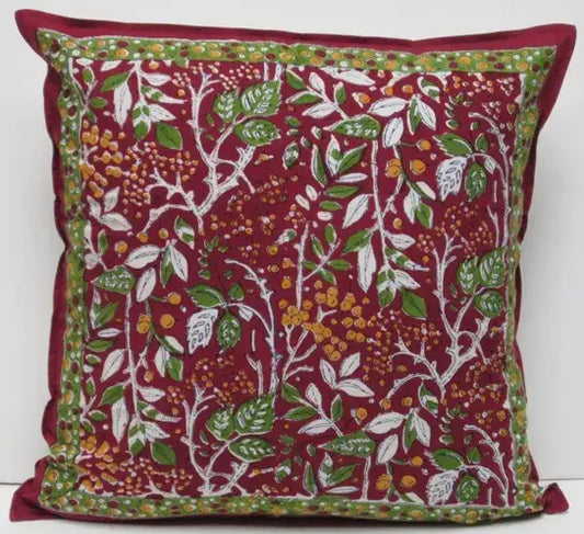 Pillow Printed 18" x 18" Currant Ruby Red 2479A