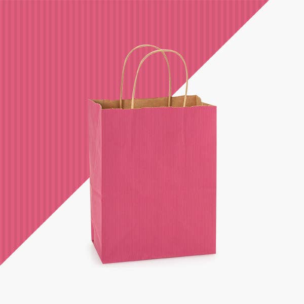 Recycled Shadow Stripe Kraft Paper Retail Shopping Bags