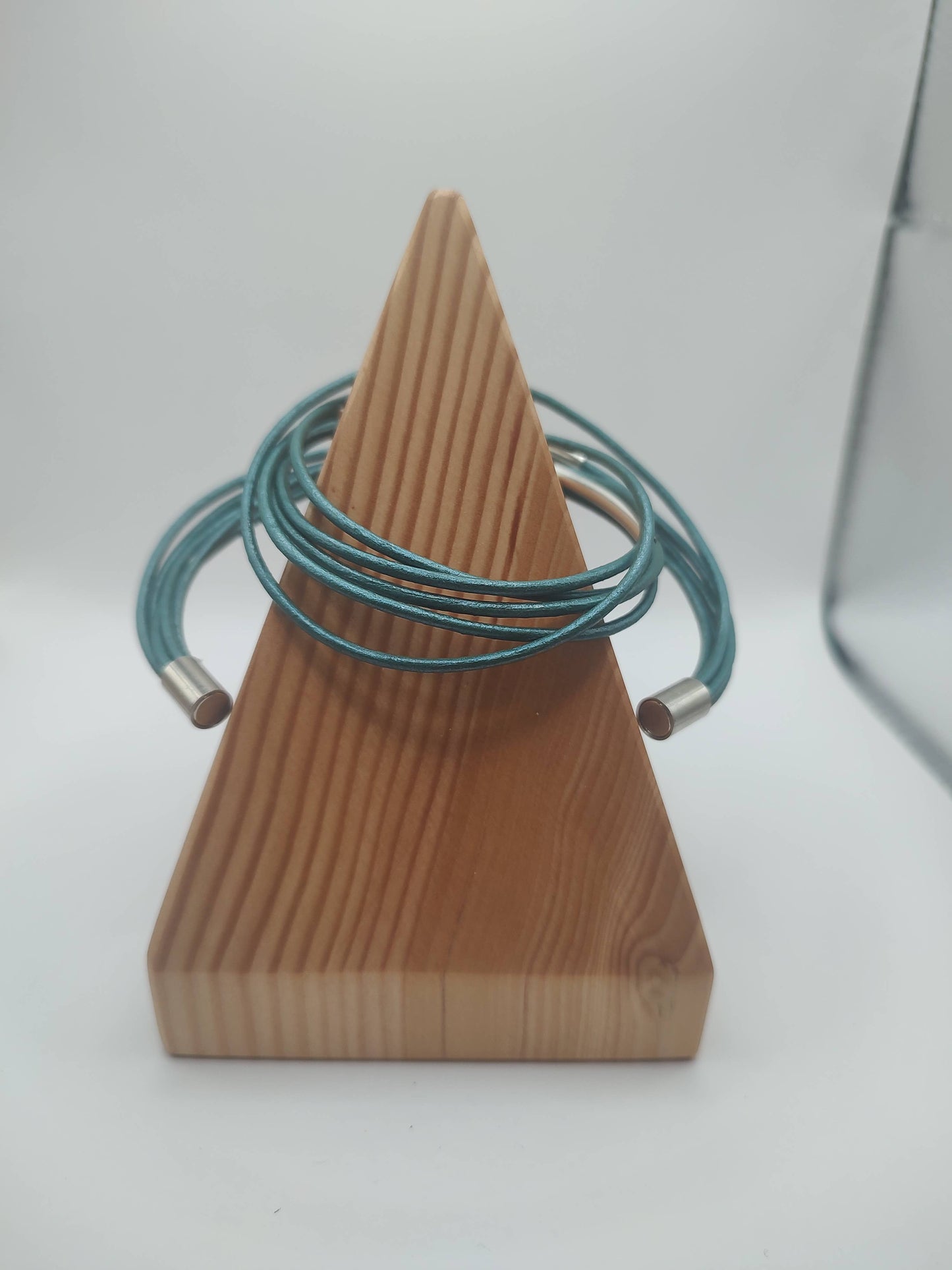 Metallic Turquoise Original Leather Wrap Bracelet