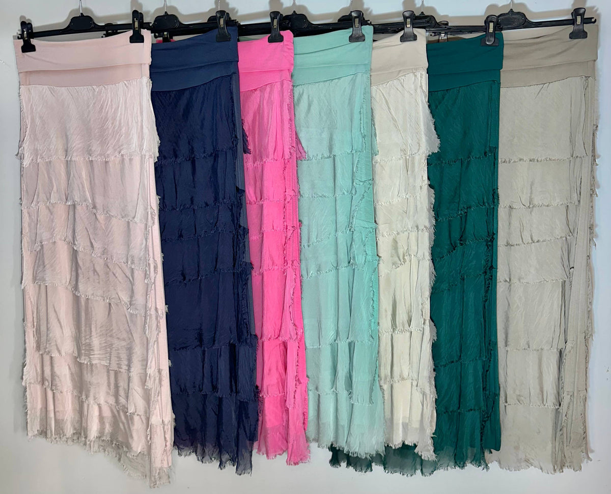 Silk Ruffle Skirt