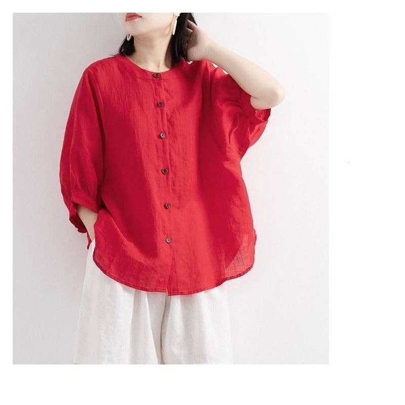Artistic Lantern Sleeve Blouse