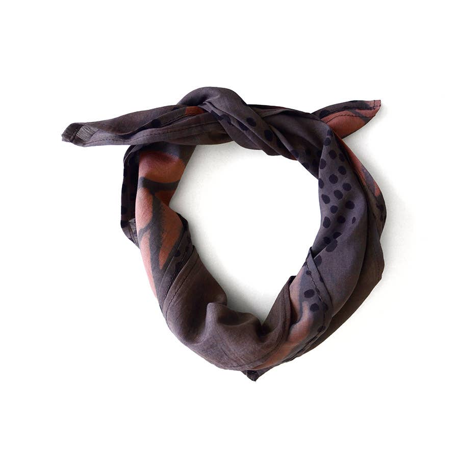 Plum Purple Cotton Silk Bandana Square Head Accessory | MIA