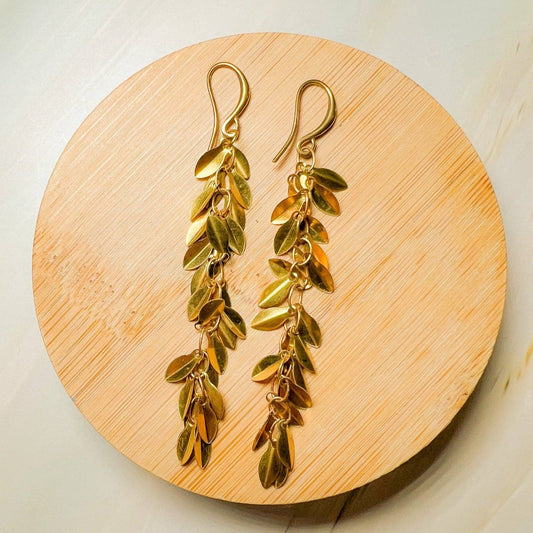 Garland Leaf Chain Long Earring