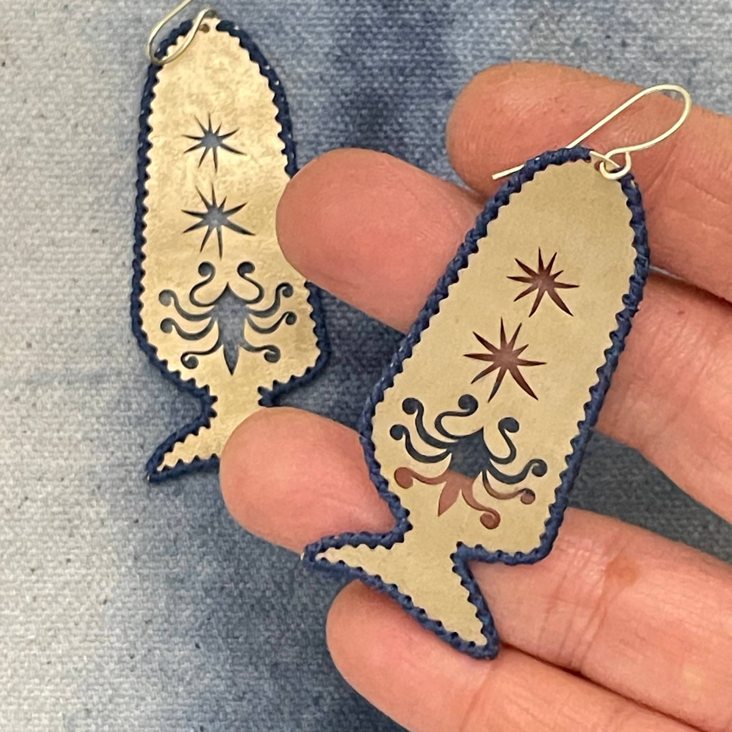 Brass Earrings, Bohemian Contemporary Handmade Jewelry