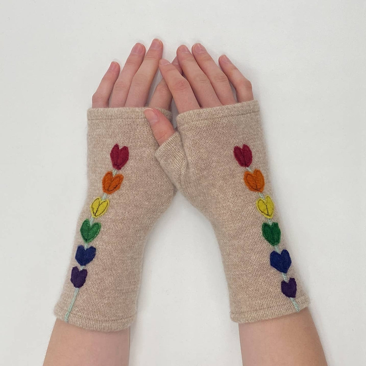 Fingerless Cashmere Gloves-Lupine