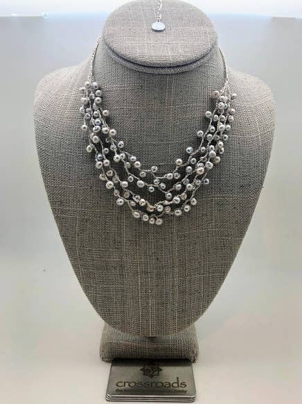 Multi Strand Pebble Pearl Necklace