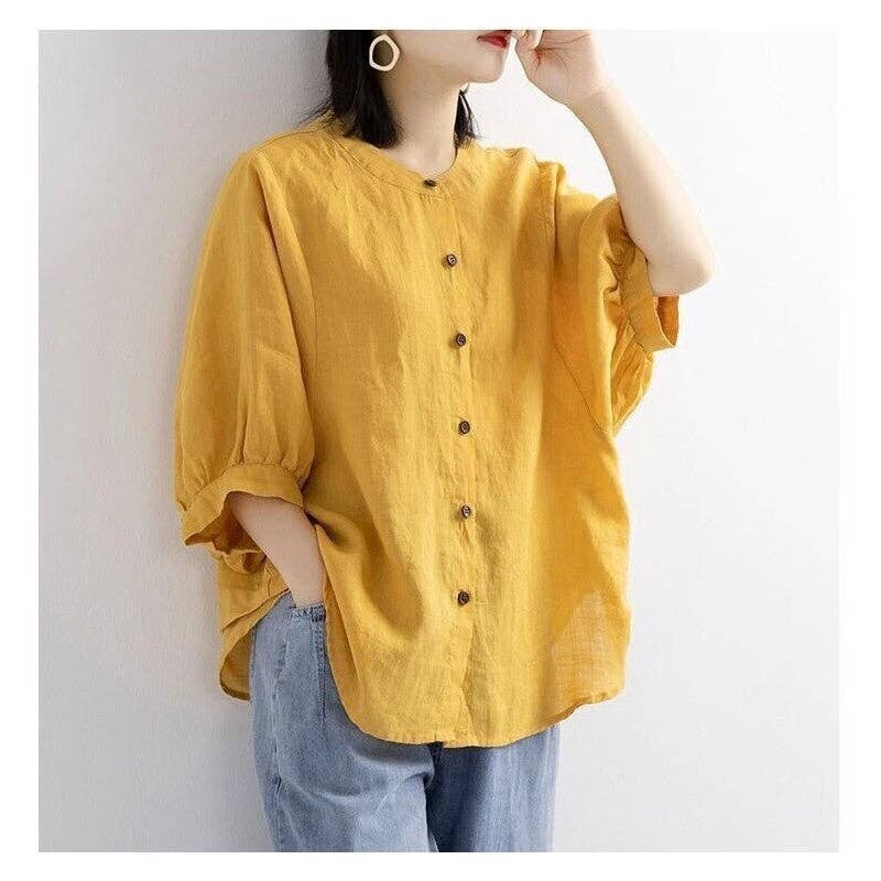 Artistic Lantern Sleeve Blouse