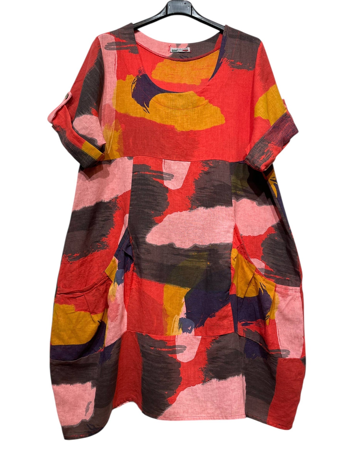 LINEN DRESS 0423 SPRING SUMMER CLOTHING ABSTRACT PATTERN