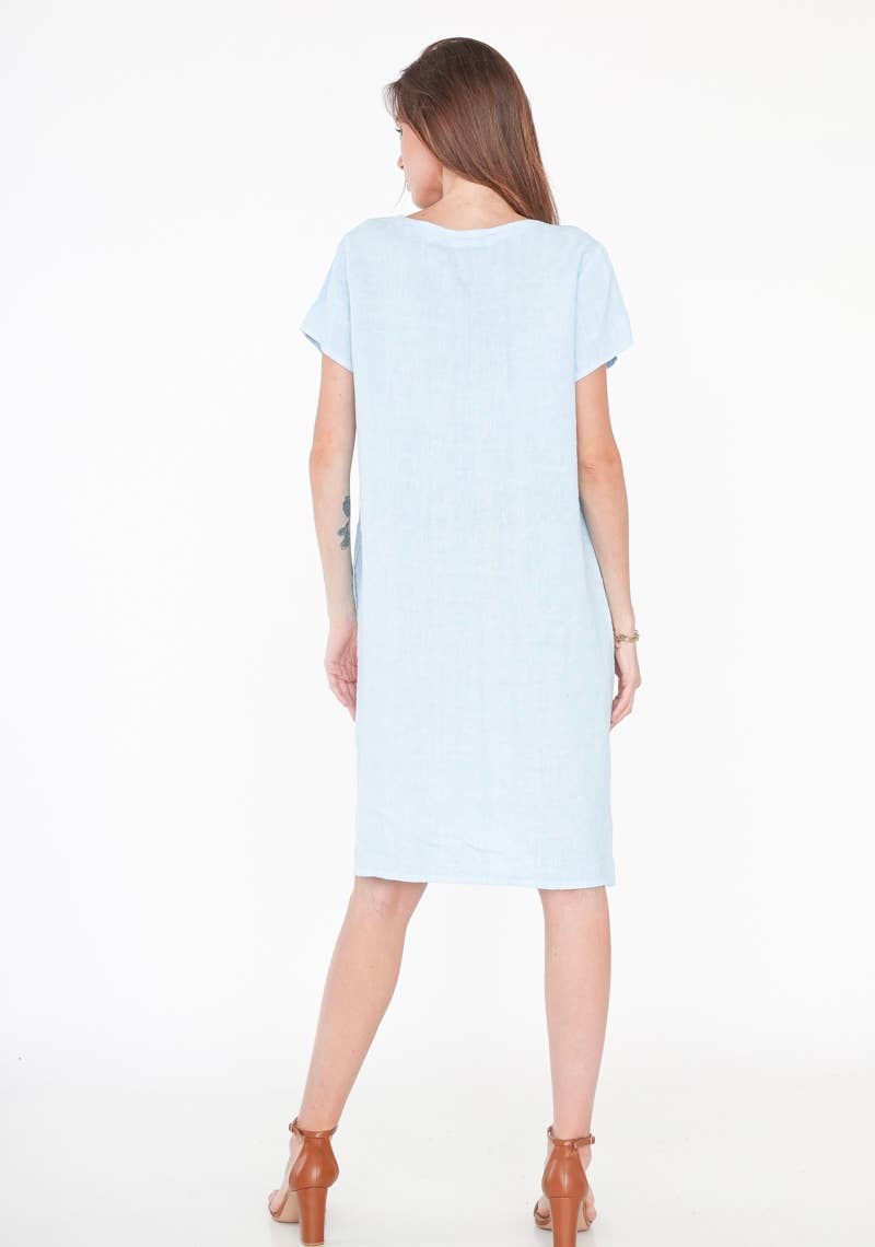 37692 TUNIC IN 100% LINEN: BOTANICAL