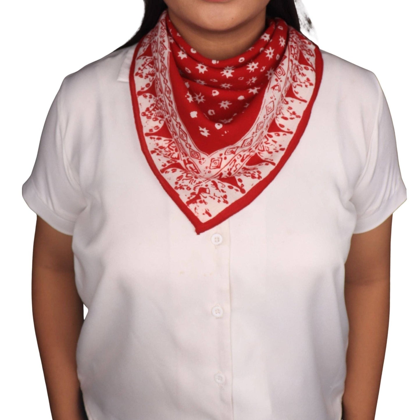 Hand Dyed Batik Bandana, 100% Soft Cotton, Celebrations, Red