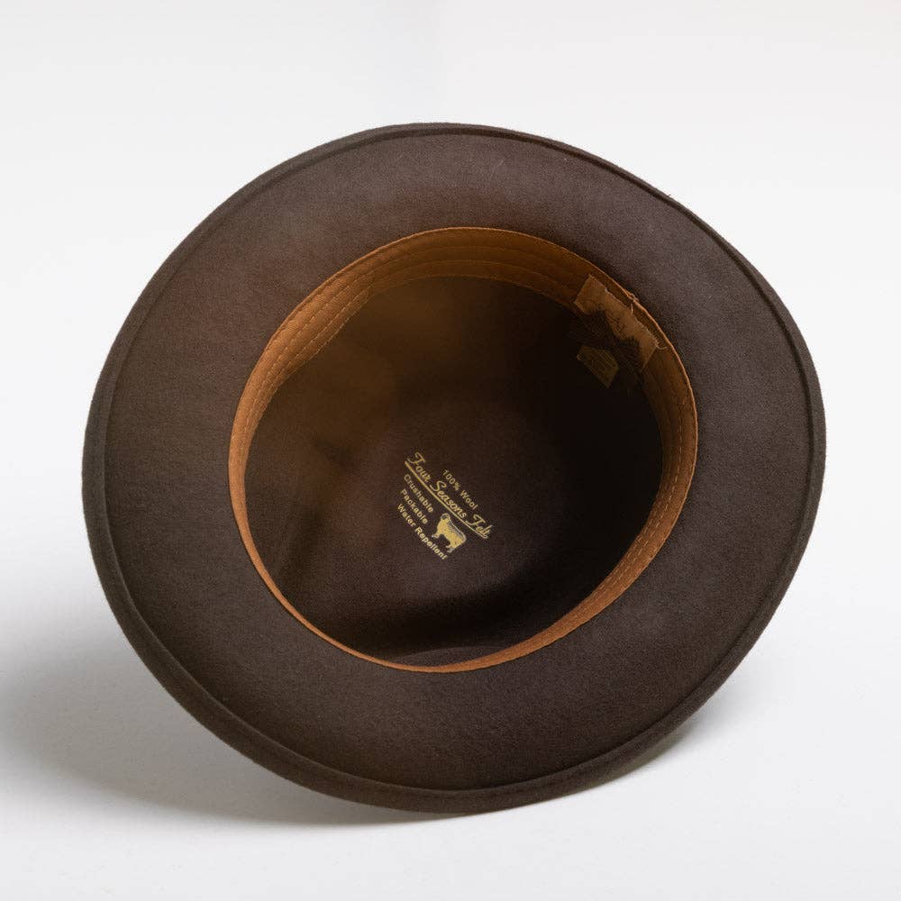 Mens Winter Wool Felt Crushable Fedora Hat- Bristol