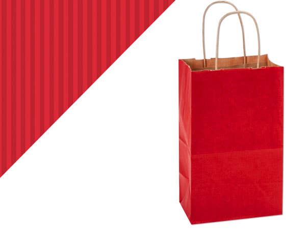 Recycled Shadow Stripe Kraft Paper Retail Shopping Bags