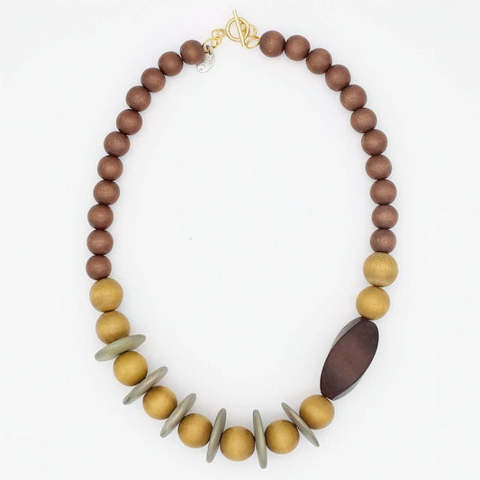 Honeygrain Wood Statement Necklace