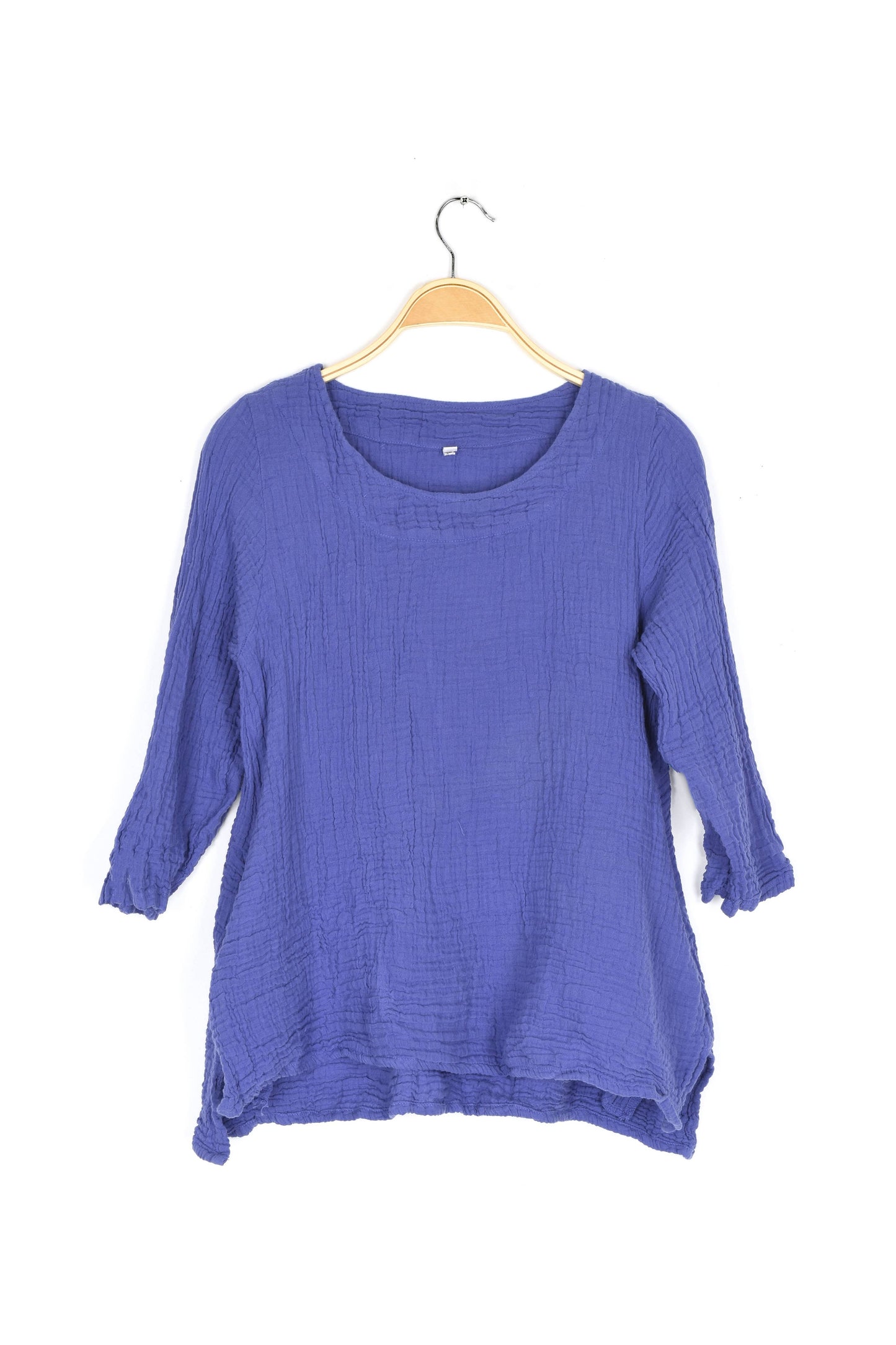 Crinkle Cotton Long Sleeve Tunic-03477 (S/M, L/X, XXL)