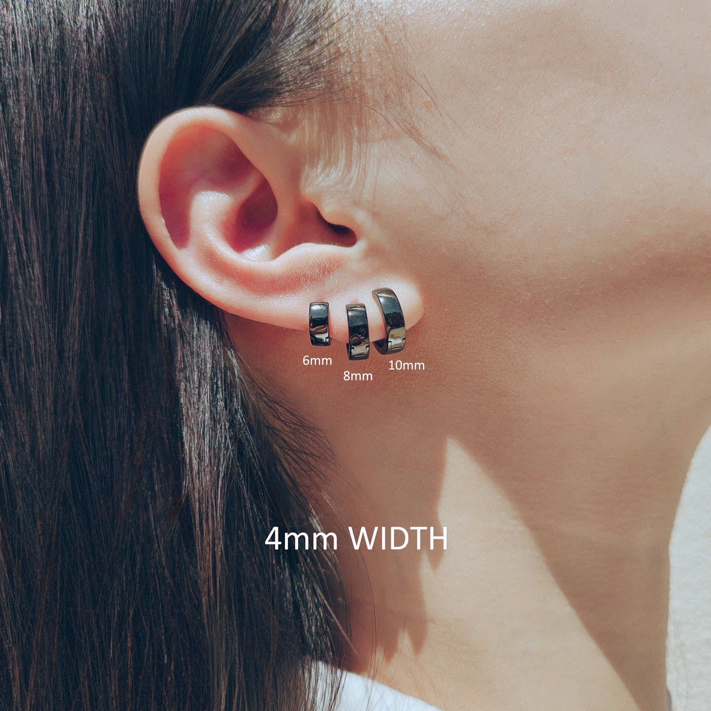 CLASSIC HUGGIE HOOP EARRINGS -E-HT1648 / E-HT1649 / E-HT1650