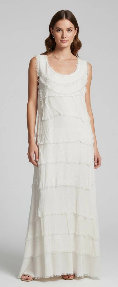 Silk Maxi Ruffle Dress
No Tariffs Will Be Added
