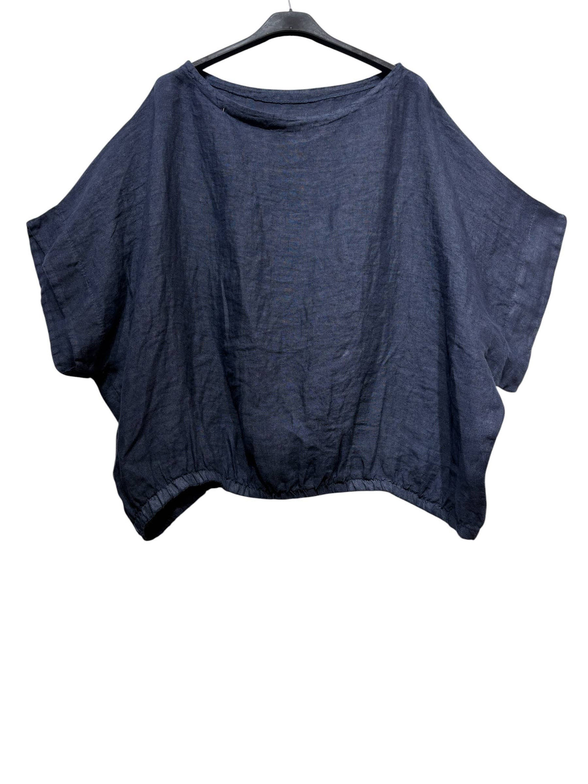 9558 Oversized linen tunic with elasticated hem