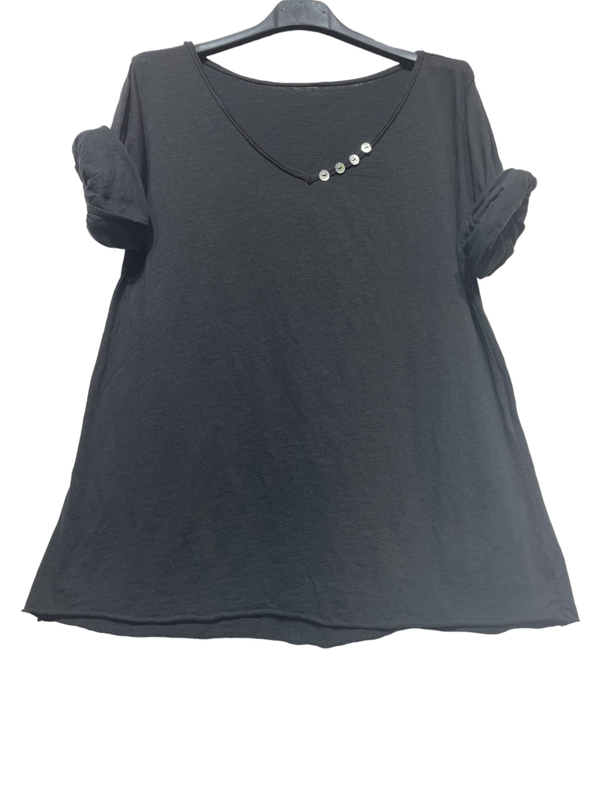 69461 BASIC COTTON TSHIRT: Black