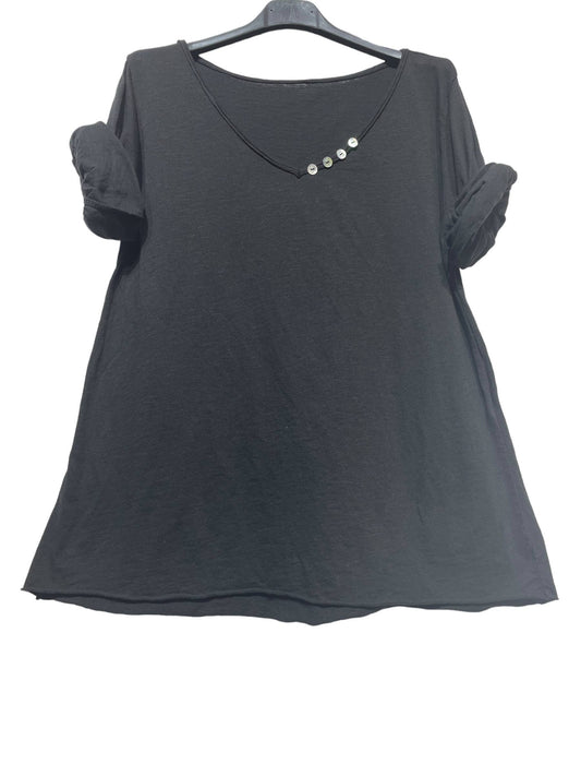 69461 BASIC COTTON TSHIRT: Black