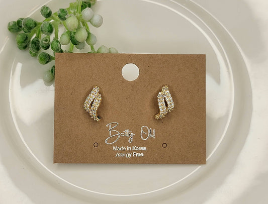 Cz Post Earrings - 1/2" Length