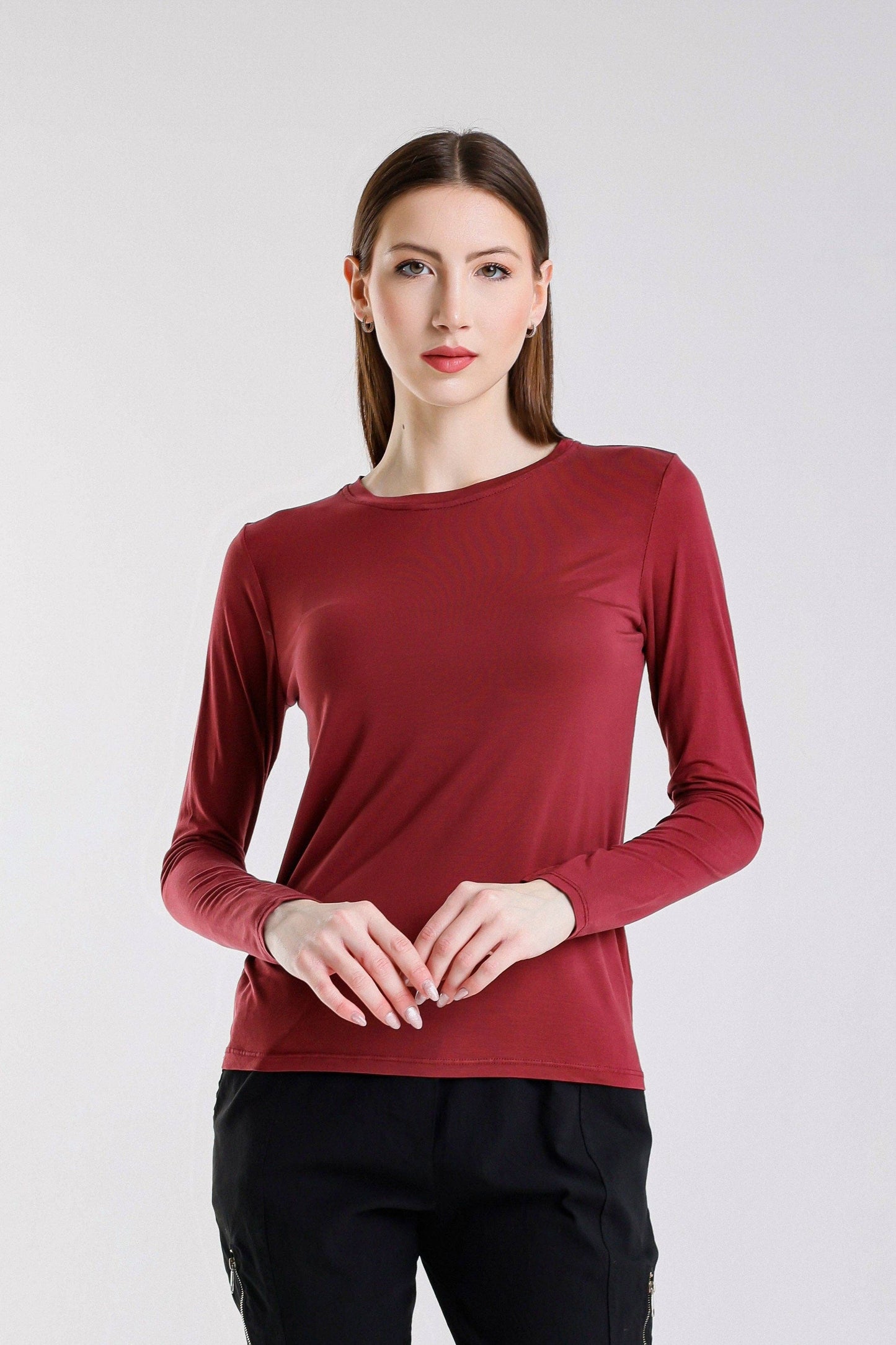 Renata Long Sleeve Crew Neck Tee (BLS432)
