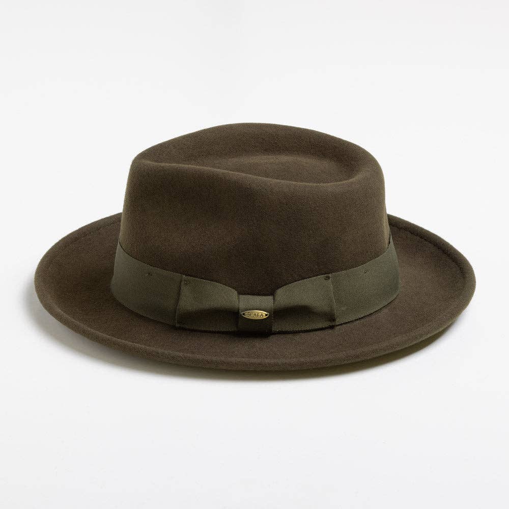 Mens Winter Wool Felt Crushable Fedora Hat- Bristol