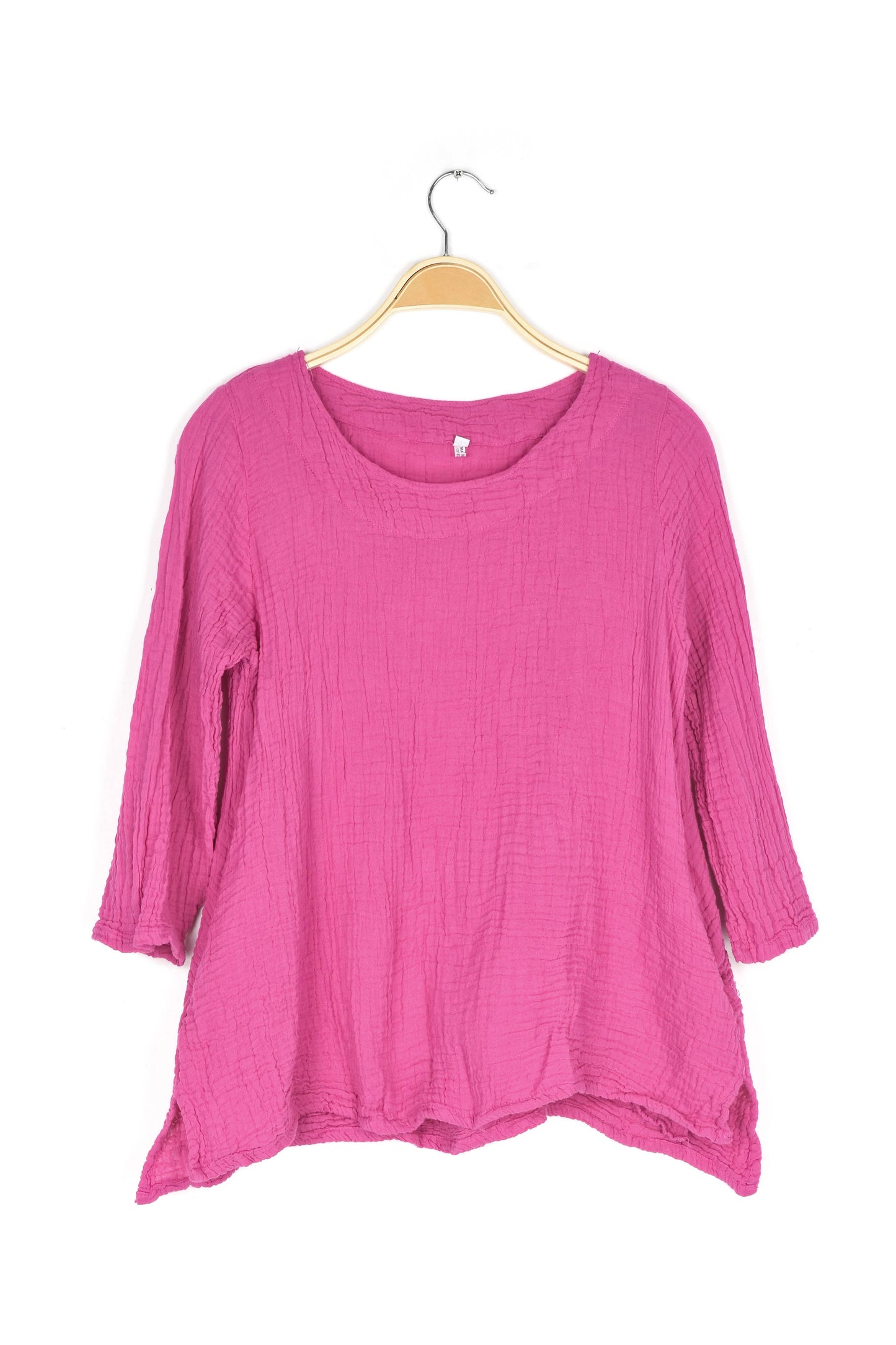 Crinkle Cotton Long Sleeve Tunic-03477 (S/M, L/X, XXL)