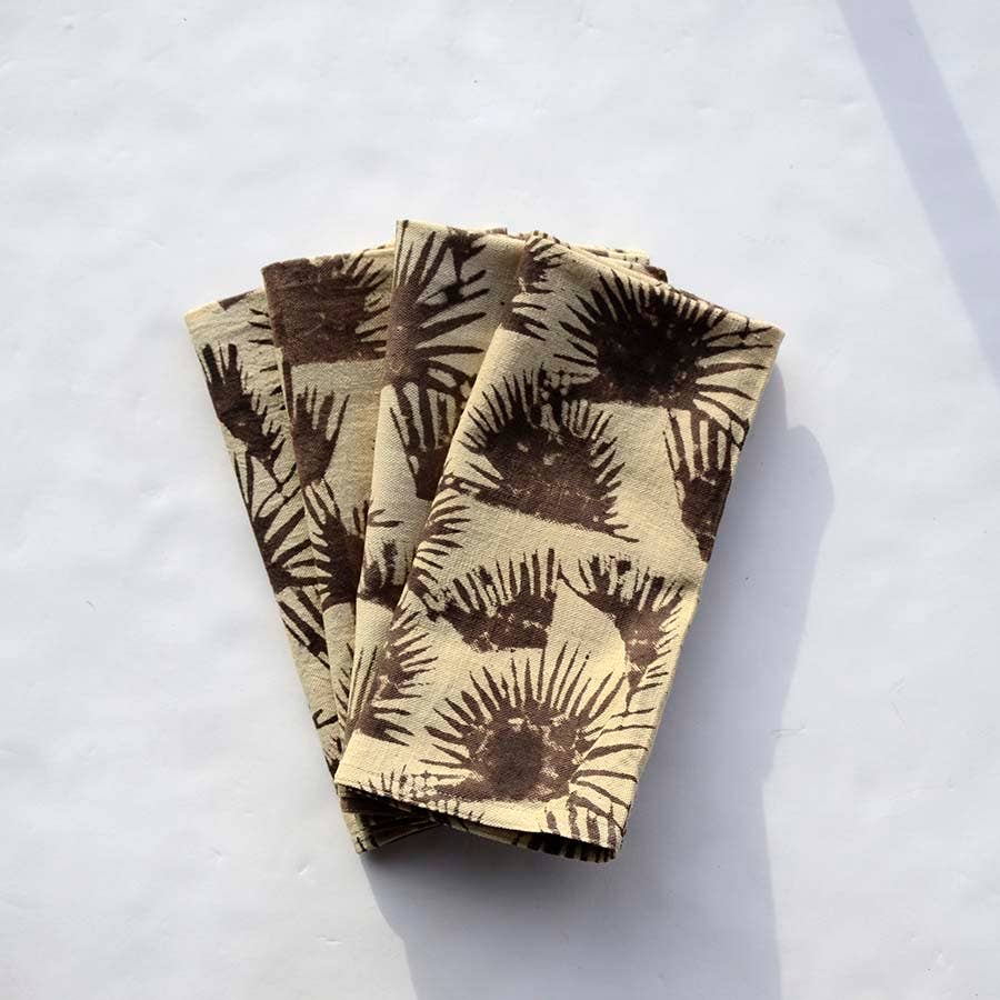 Fern - Black Organic Cotton Napkins - Set of 4