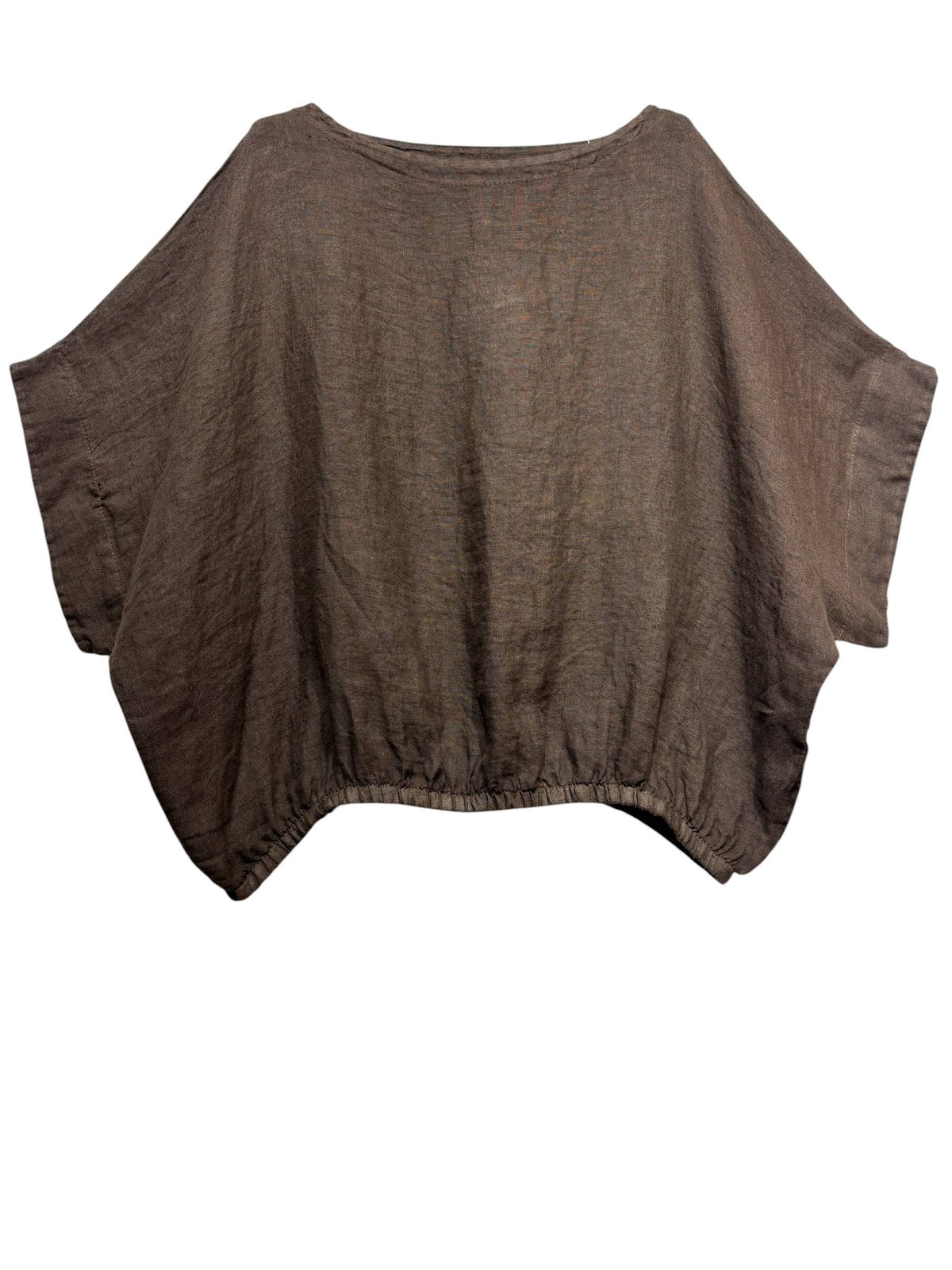 9558 Oversized linen tunic with elasticated hem