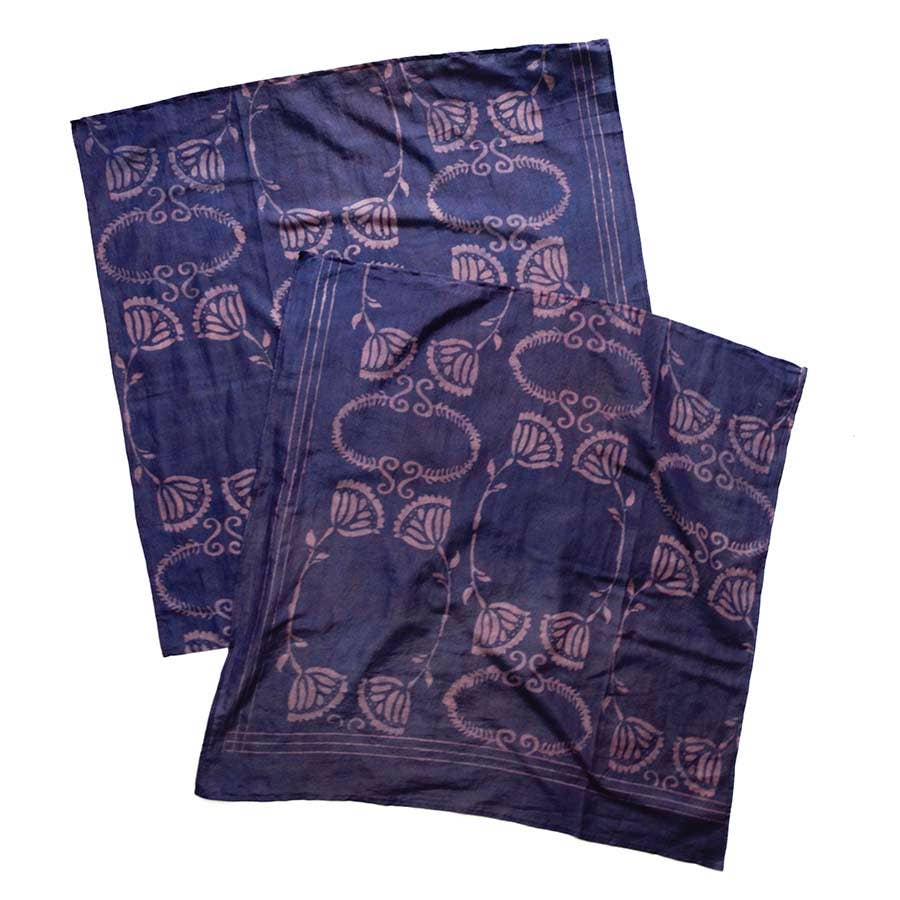 Indigo Floral Cotton Silk Bandana | Danish