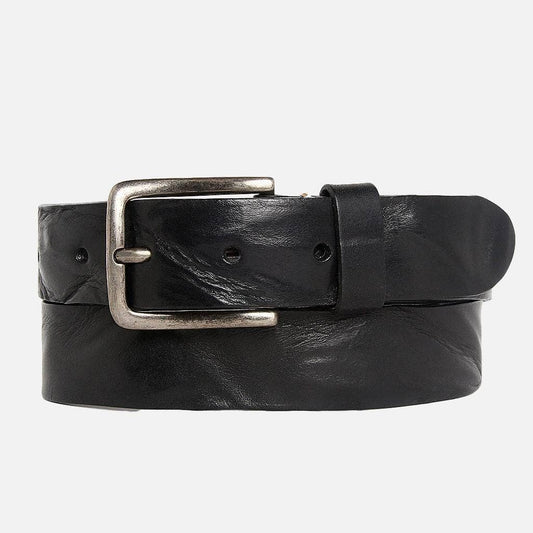 Dani | Silver Buckle Classic Casual Rugged Leather Belt