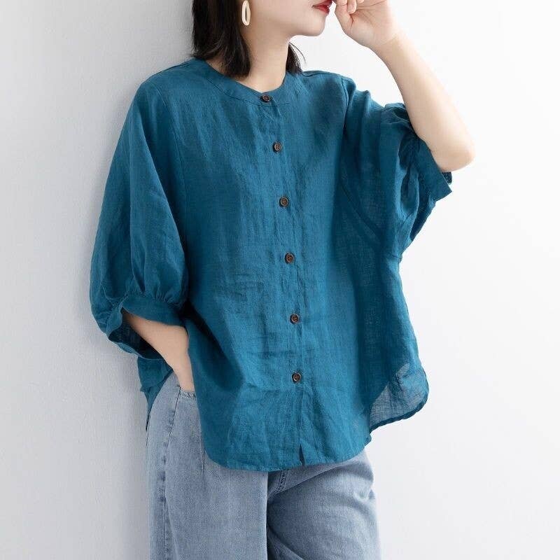 Artistic Lantern Sleeve Blouse