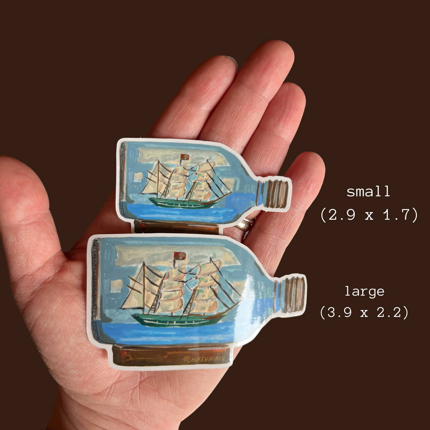 Large Ship in a Bottle Vinyl Sticker, Boat Sticker, Nautical