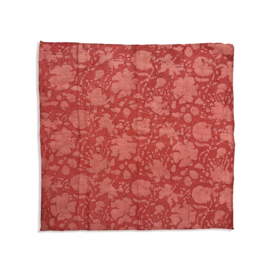 Red Block Print Bandana, Valentine Head Scarf Radha