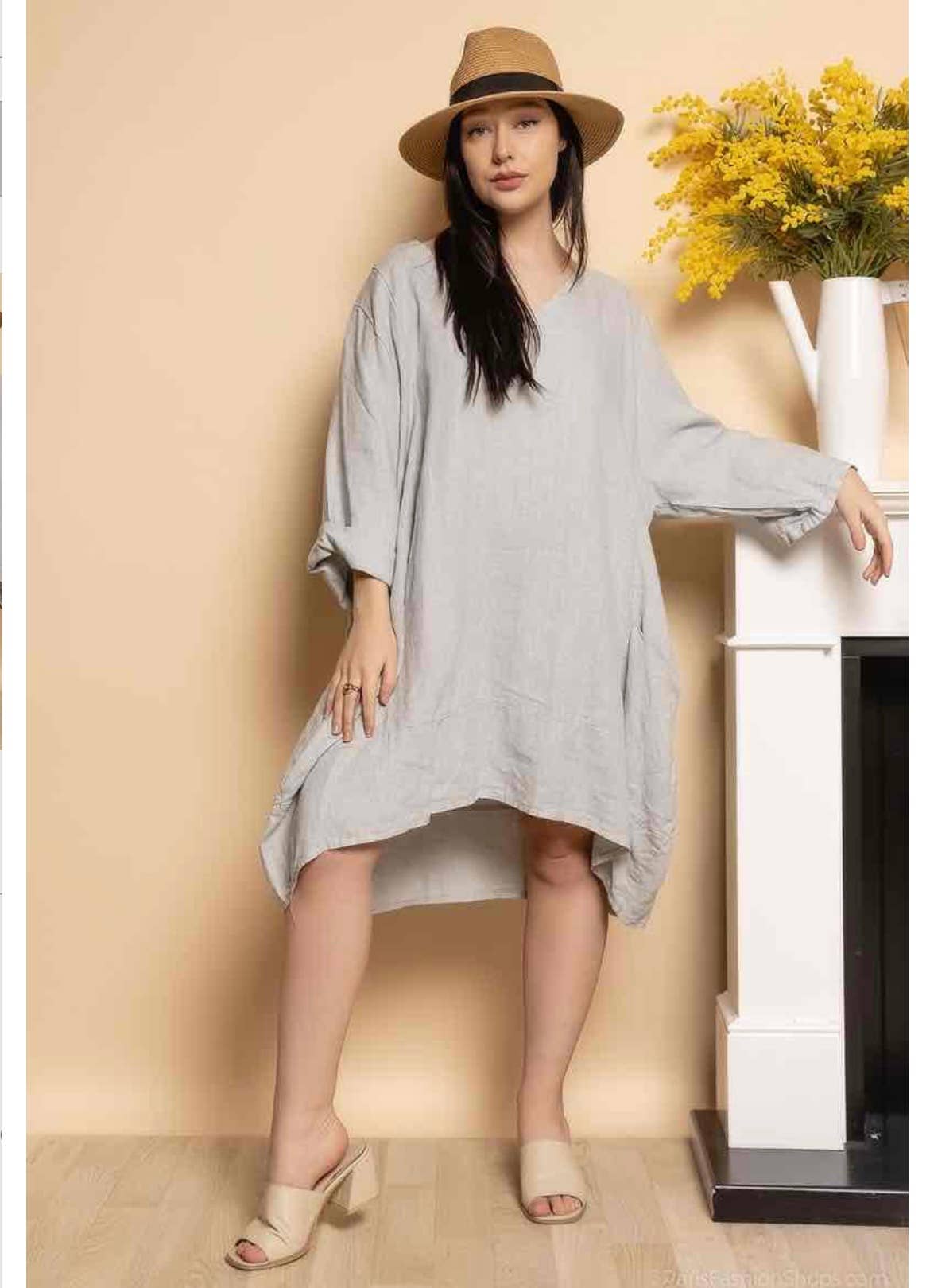 LINEN DRESS. 67188 MELANIA