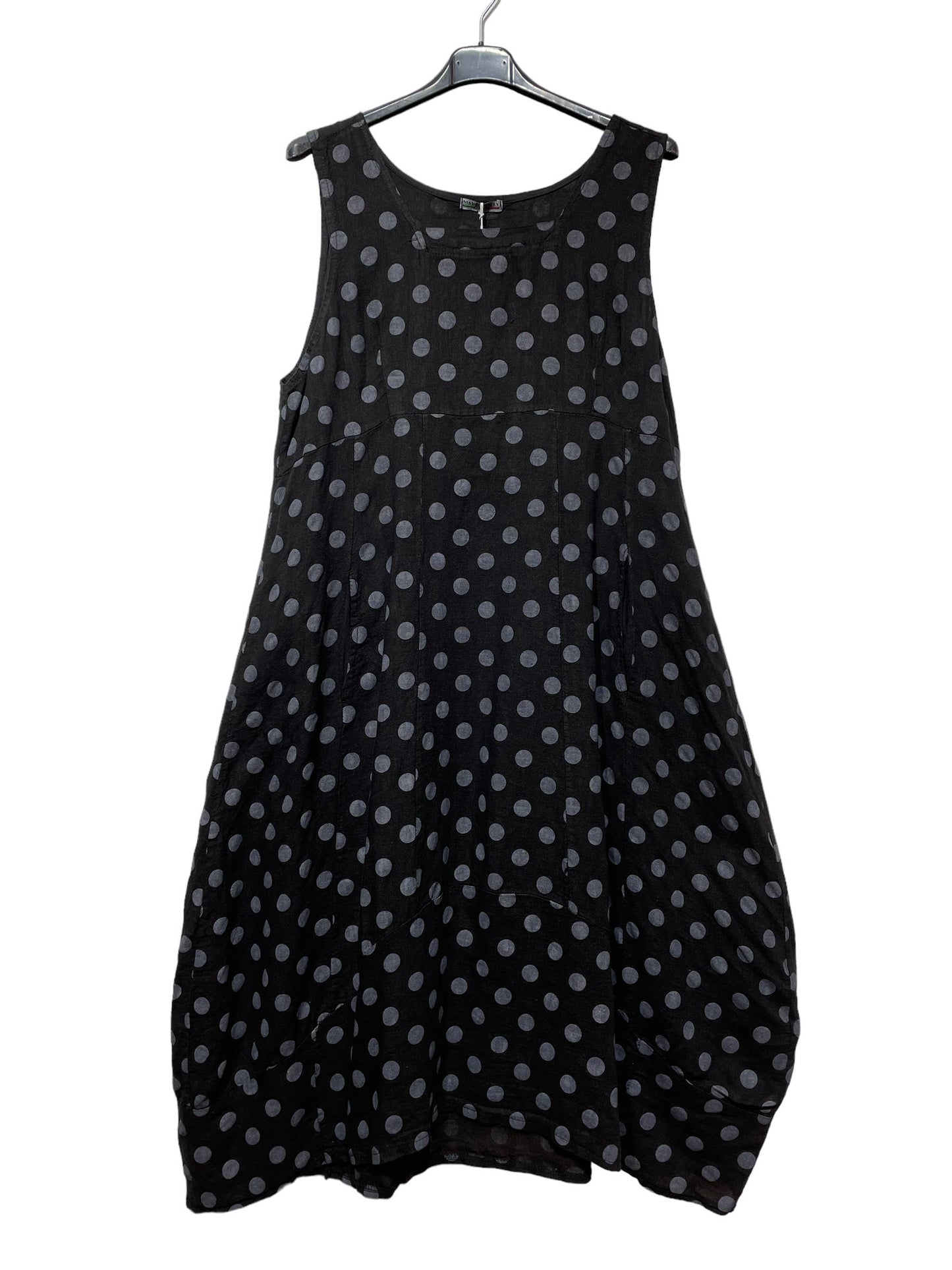 322 POLKA DOT DRESS IN LINEN SPRING SUMMER CLOTHING