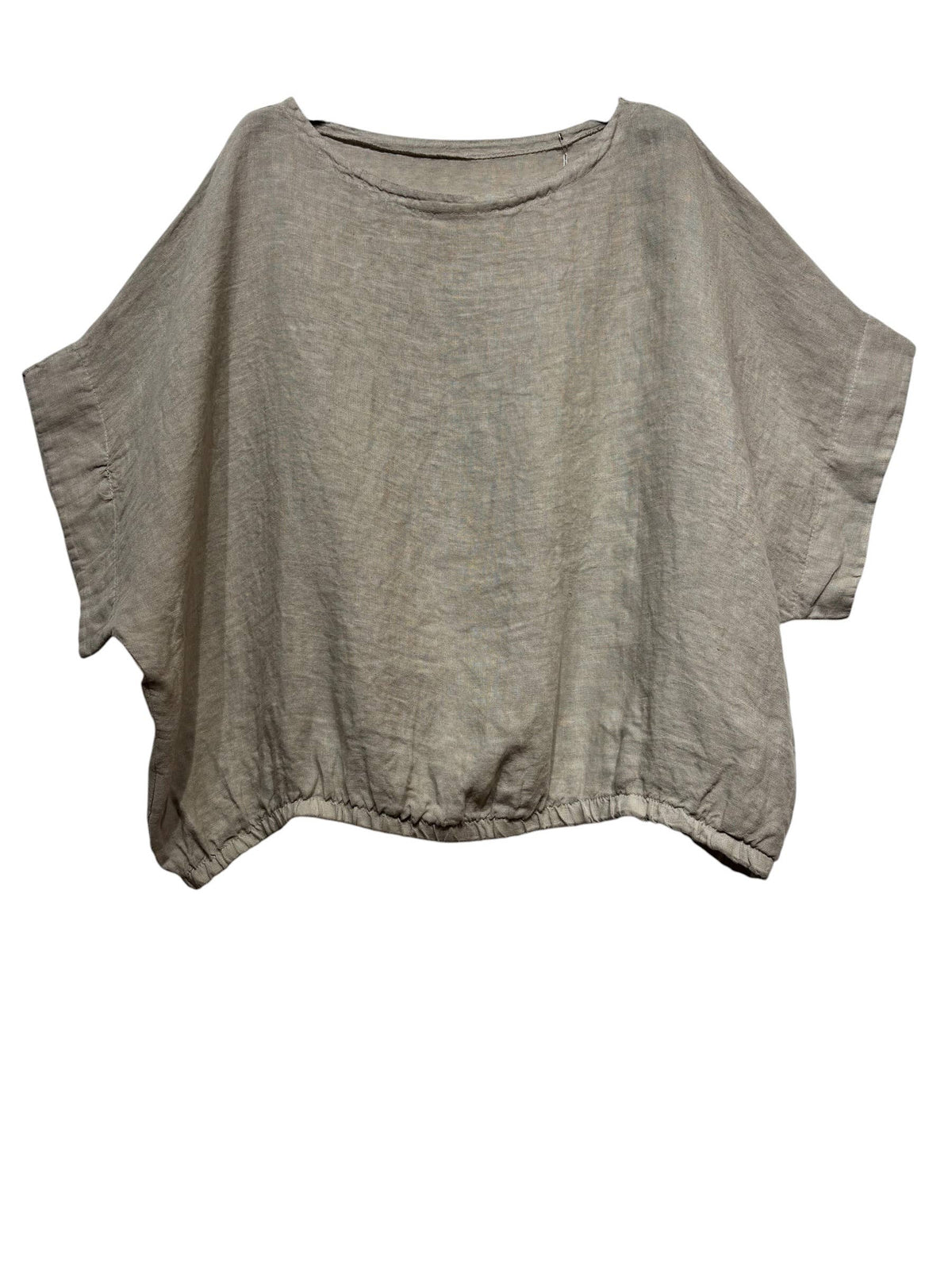 9558 Oversized linen tunic with elasticated hem