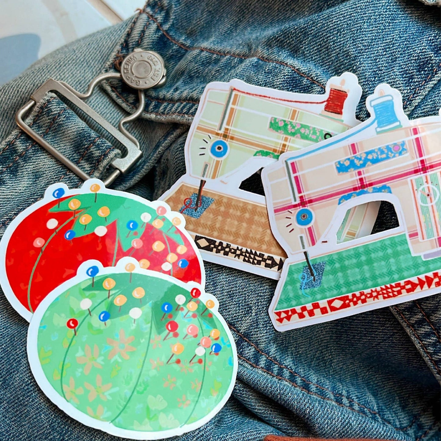 Retro Sewing Machine Vinyl Stickers, Quilt Sewing Sticker