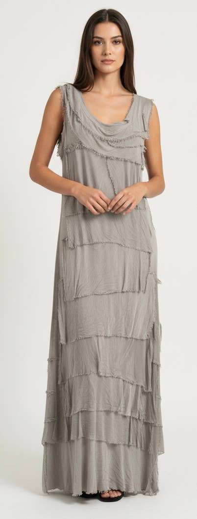 Silk Maxi Ruffle Dress
No Tariffs Will Be Added